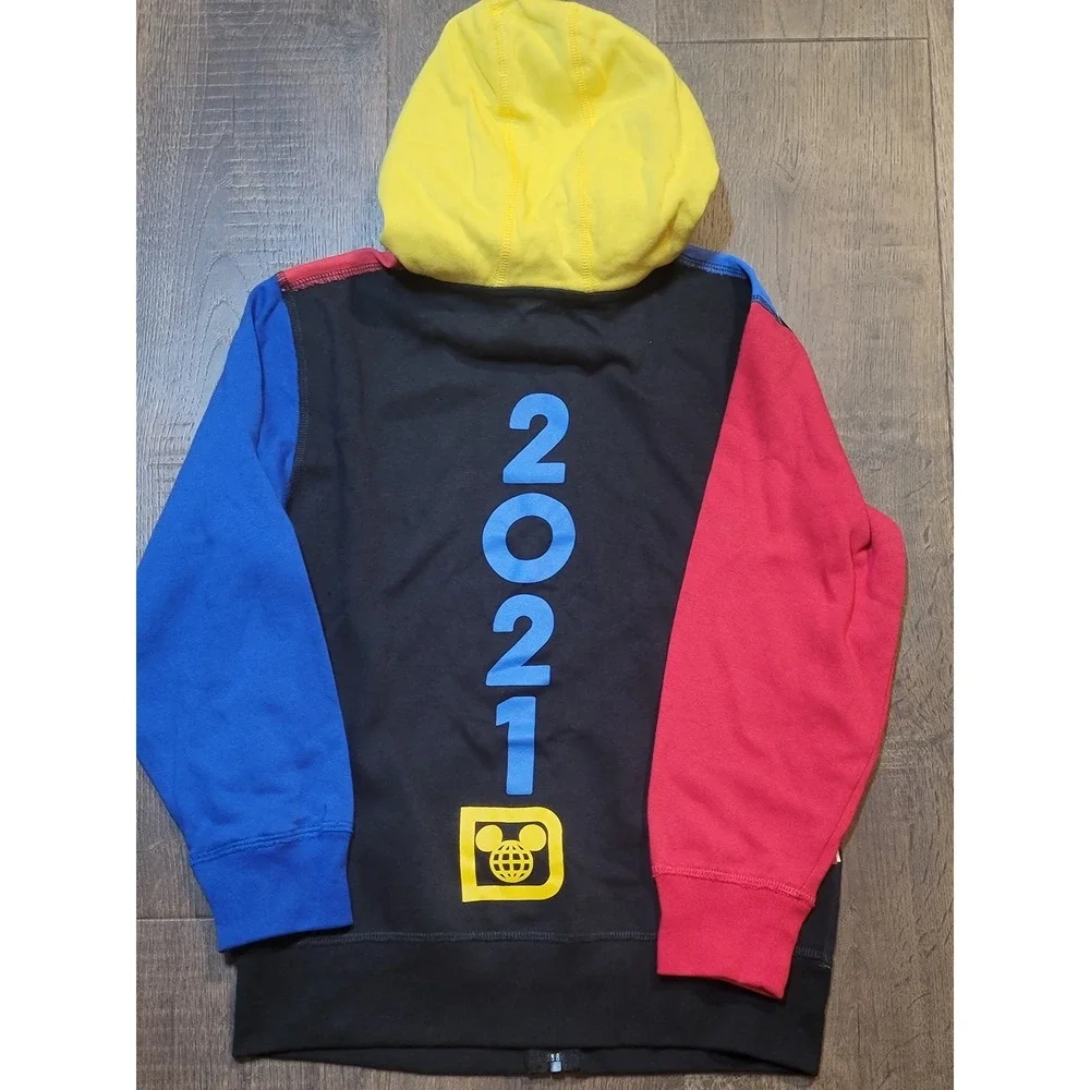Disney World 2021 Mickey Mouse Donald Duck Zip Up Hoodie Youth Medium‎